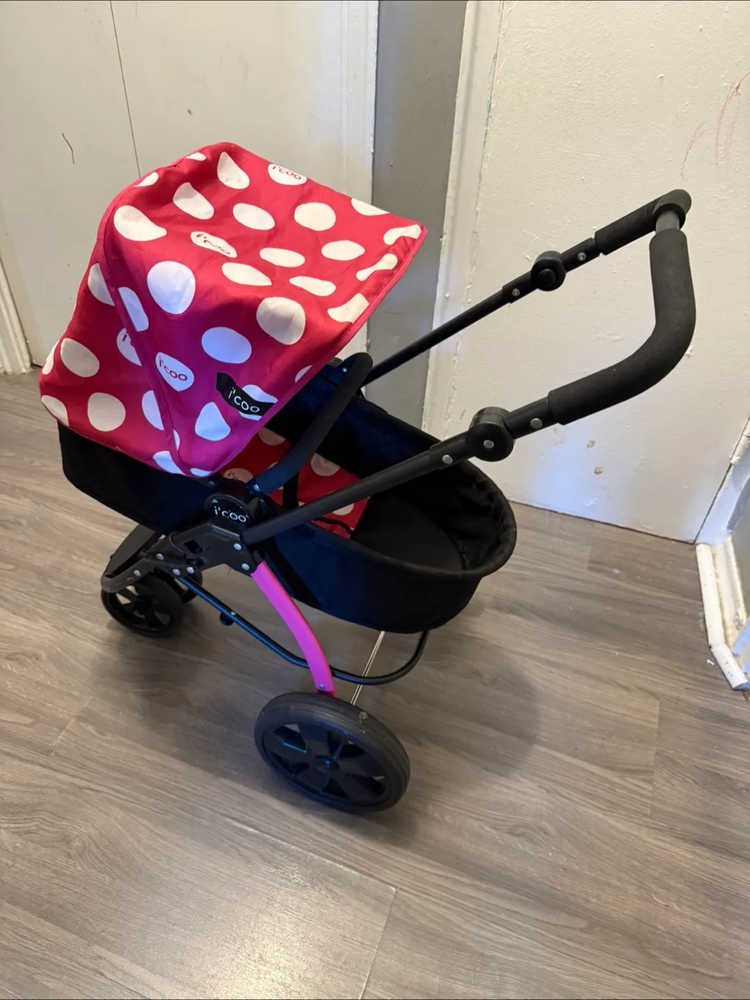 i'coo Doll Stroller - pink Polka Dot image indicator(3)
