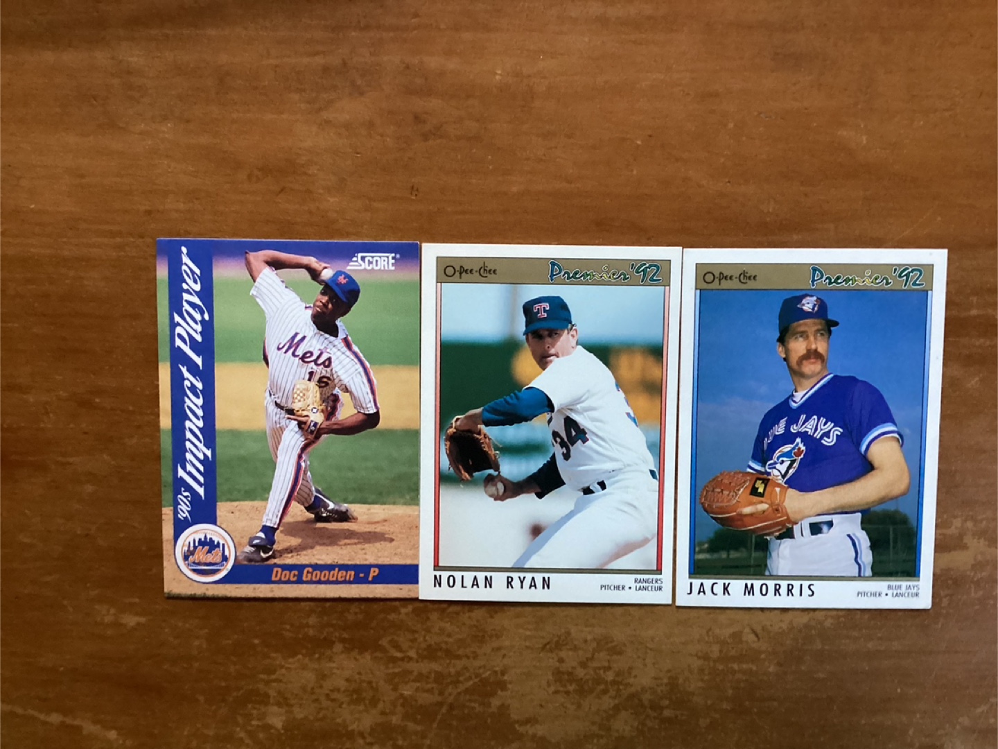 1992 SCORE DOC GOODEN, OPC NOLAN RYAN & JACK MORRIS Cards
