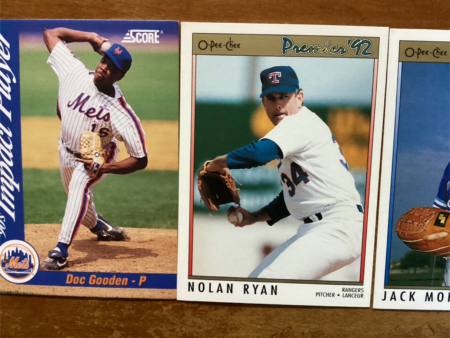 1992 SCORE DOC GOODEN, OPC NOLAN RYAN & JACK MORRIS Cards - photo 3
