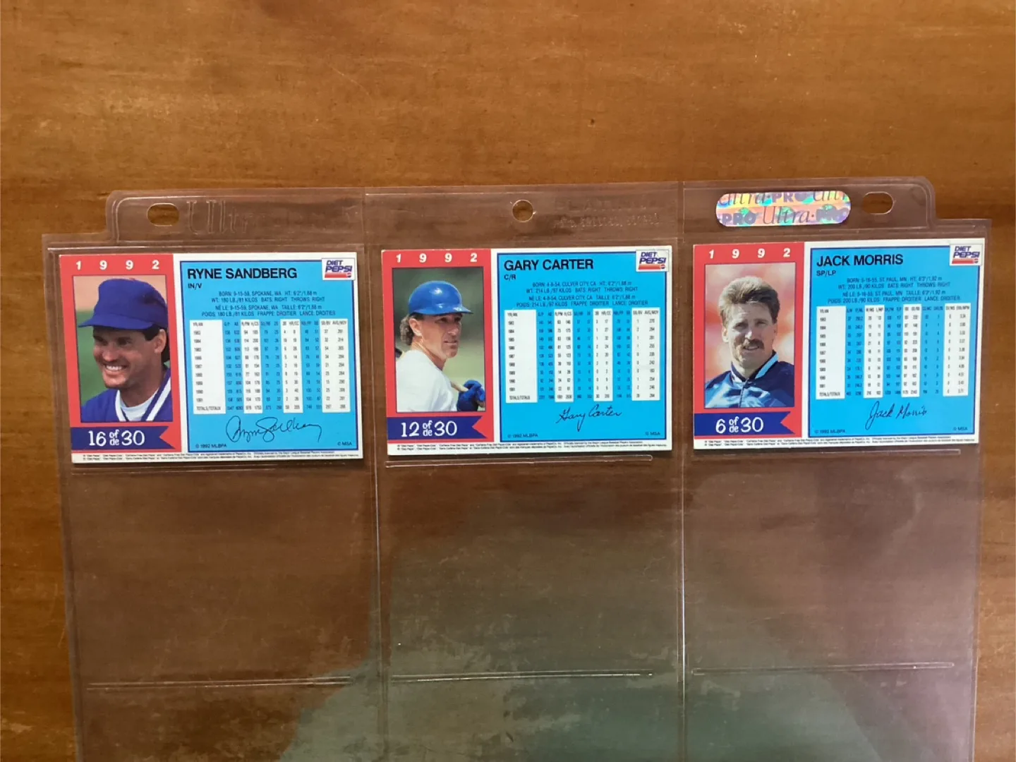 1992 Diet Pepsi MLB Cards # ‘s 6, 12 & 16 of 30 Card Set image indicator(5)