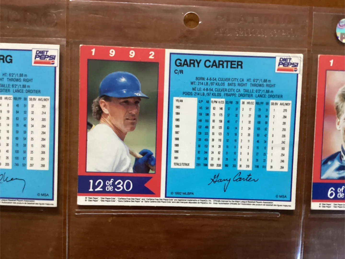 1992 Diet Pepsi MLB Cards # ‘s 6, 12 & 16 of 30 Card Set image indicator(7)