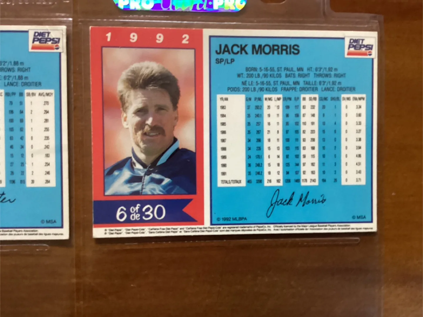 1992 Diet Pepsi MLB Cards # ‘s 6, 12 & 16 of 30 Card Set image indicator(8)