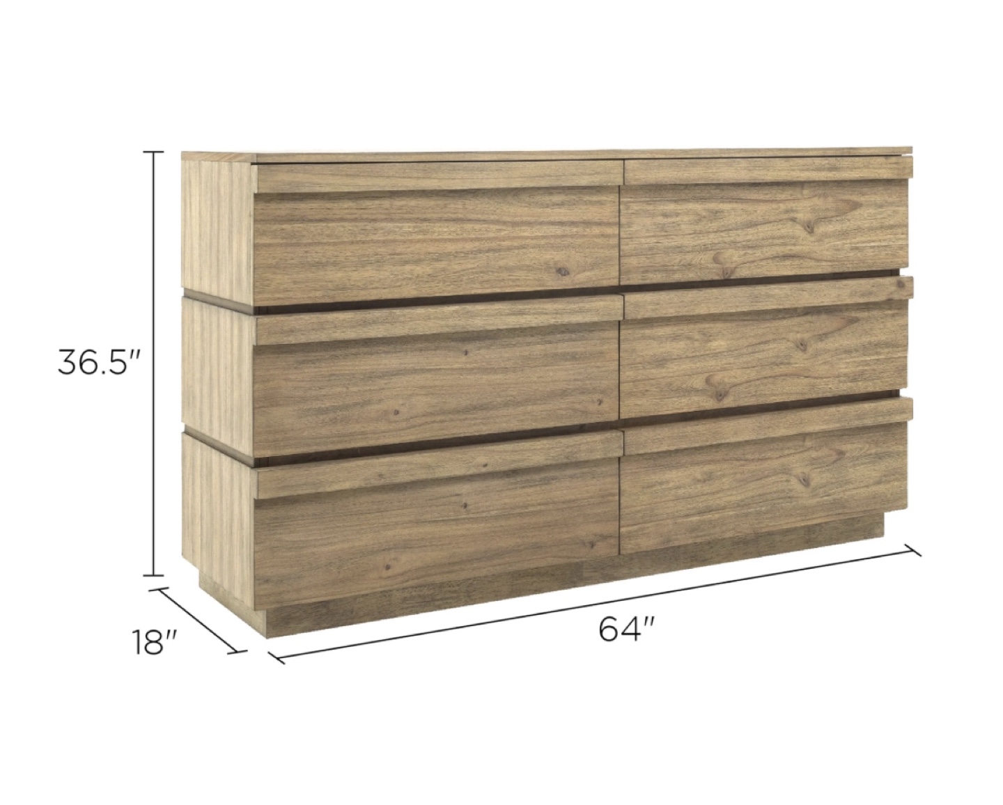 Wood 6-Drawer Dresser (64"x36.5") - photo 4