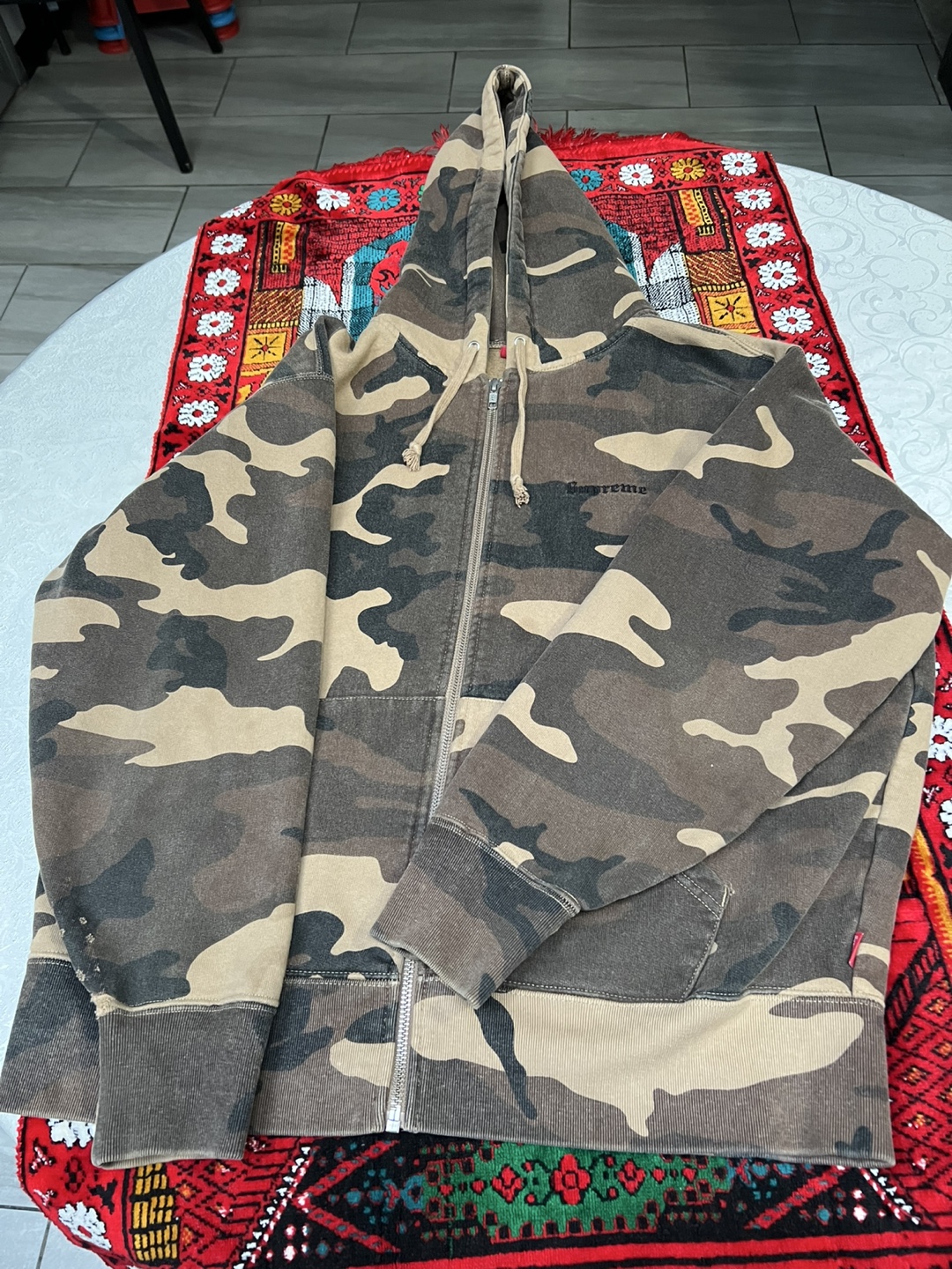 Supreme Camo Hoodie - Size Small - photo 3