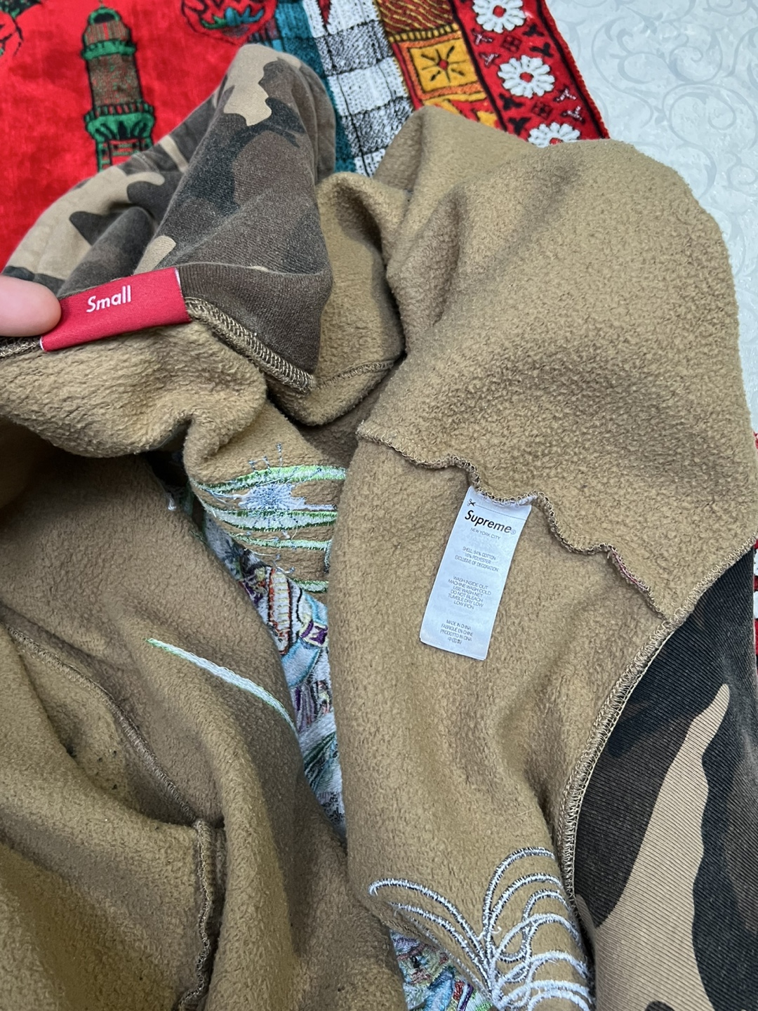 Supreme Camo Hoodie - Size Small - photo 5