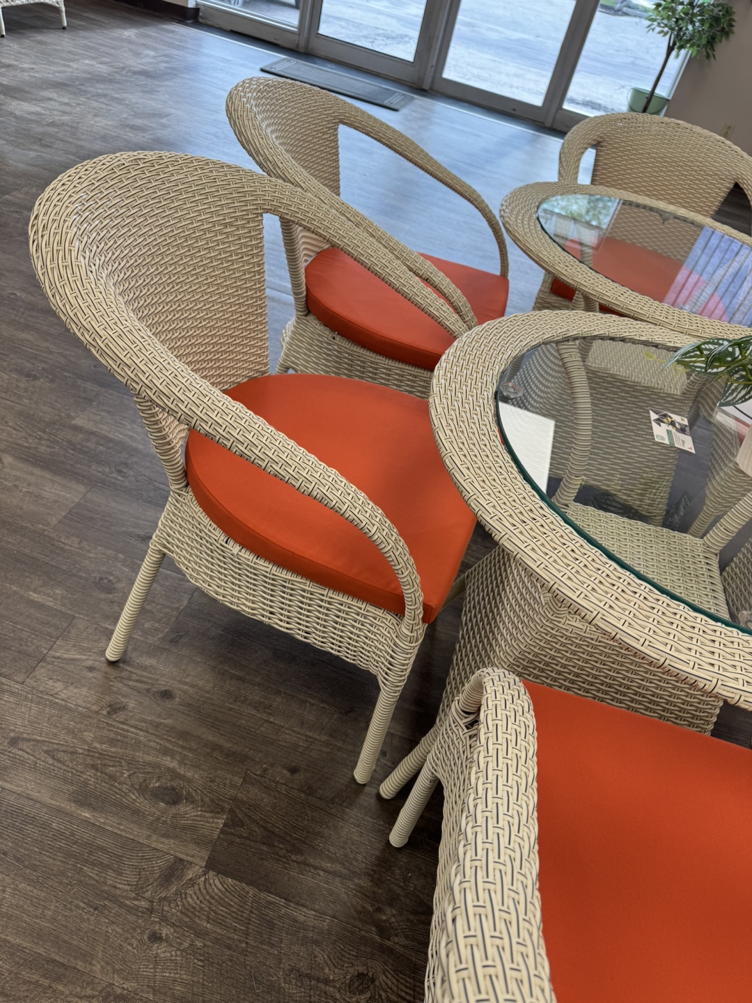 Wicker Patio Set with Glass Table & 6 Chairs - photo 2