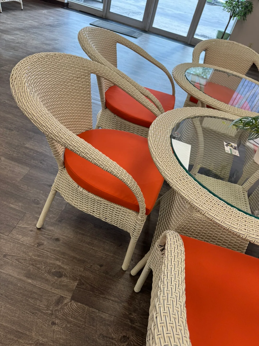 Wicker Patio Set with Glass Table & 6 Chairs image indicator(2)