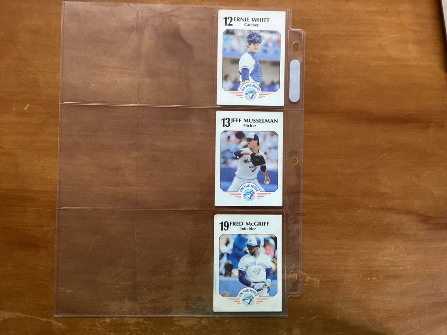 1989 Toronto Blue Jays “ON THE MOVE” Card #’s 12, 13 & 19