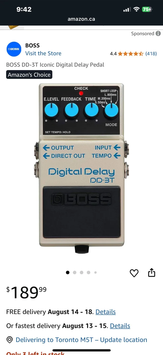 BOSS AW-3 Dynamic Wah & DD-3T Digital Delay Pedals image indicator(2)