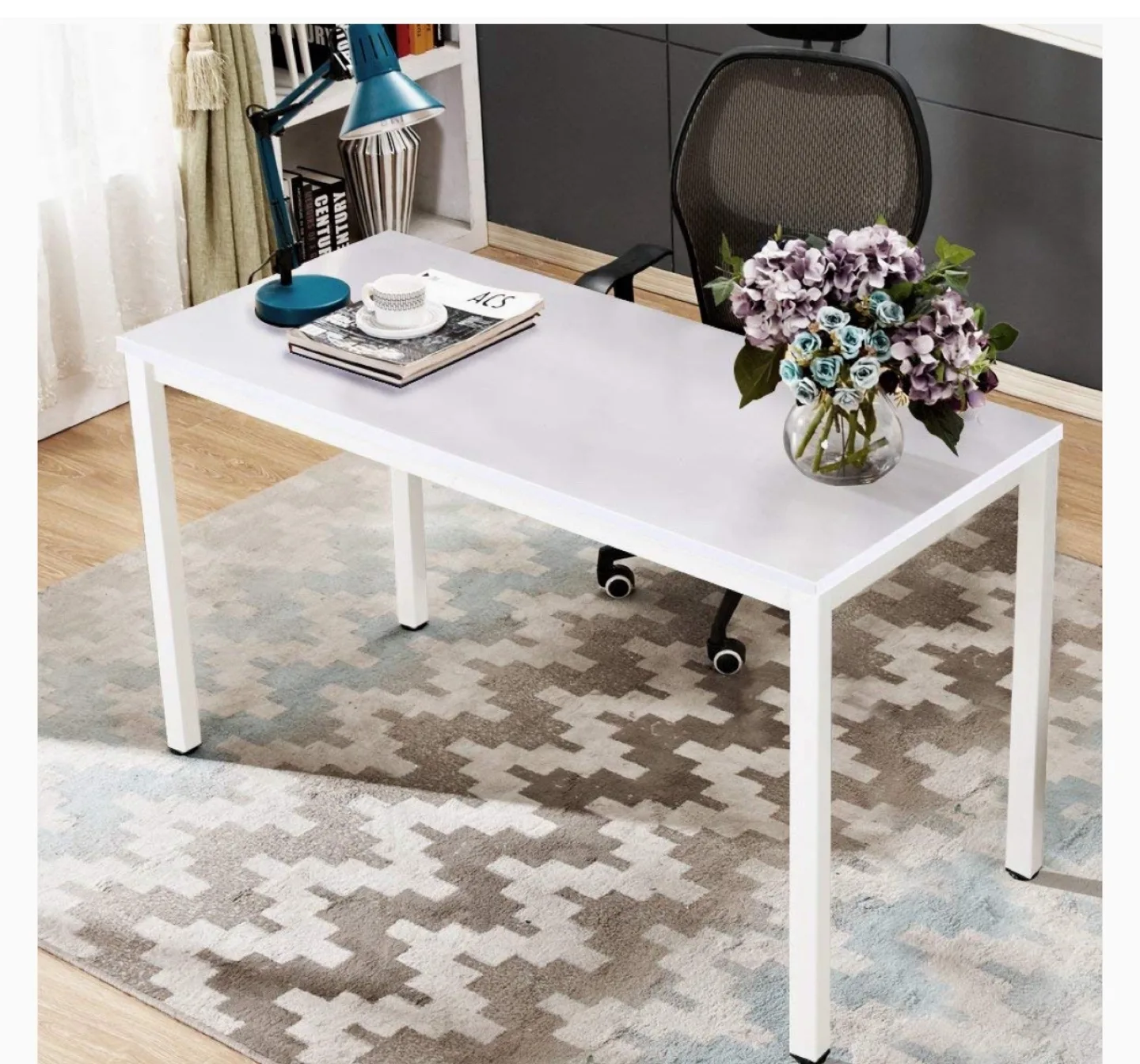 White Desk 55.1 in x 23.6 in image indicator(2)