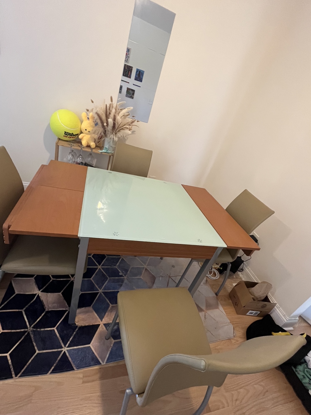 Extendable Dining Table with tempered glass top - photo 2