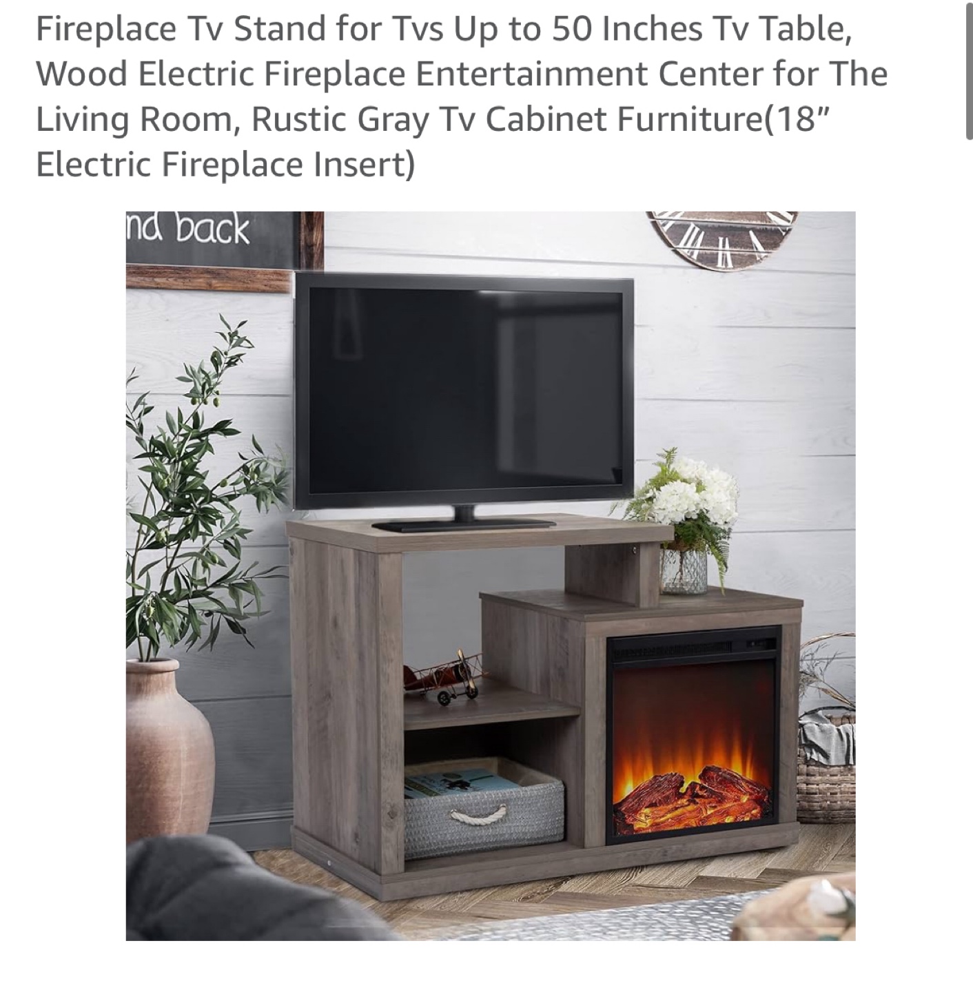 Fireplace TV Stand - Rustic Gray - photo 3