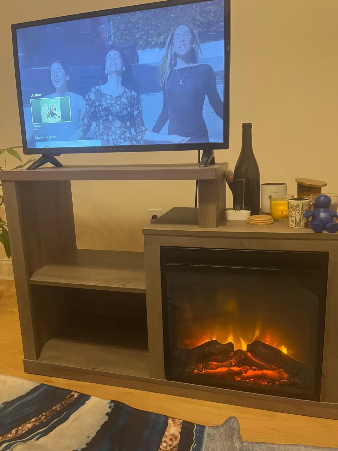 Fireplace TV Stand - Rustic Gray thumbnail