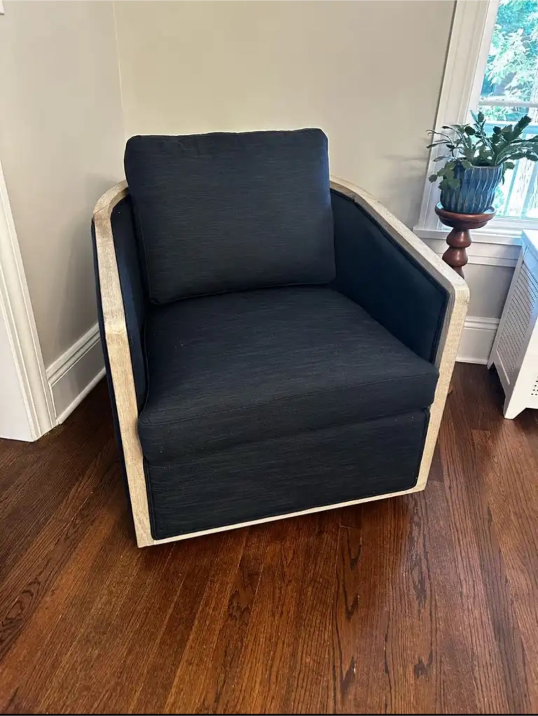 Navy Blue Swivel Armchair