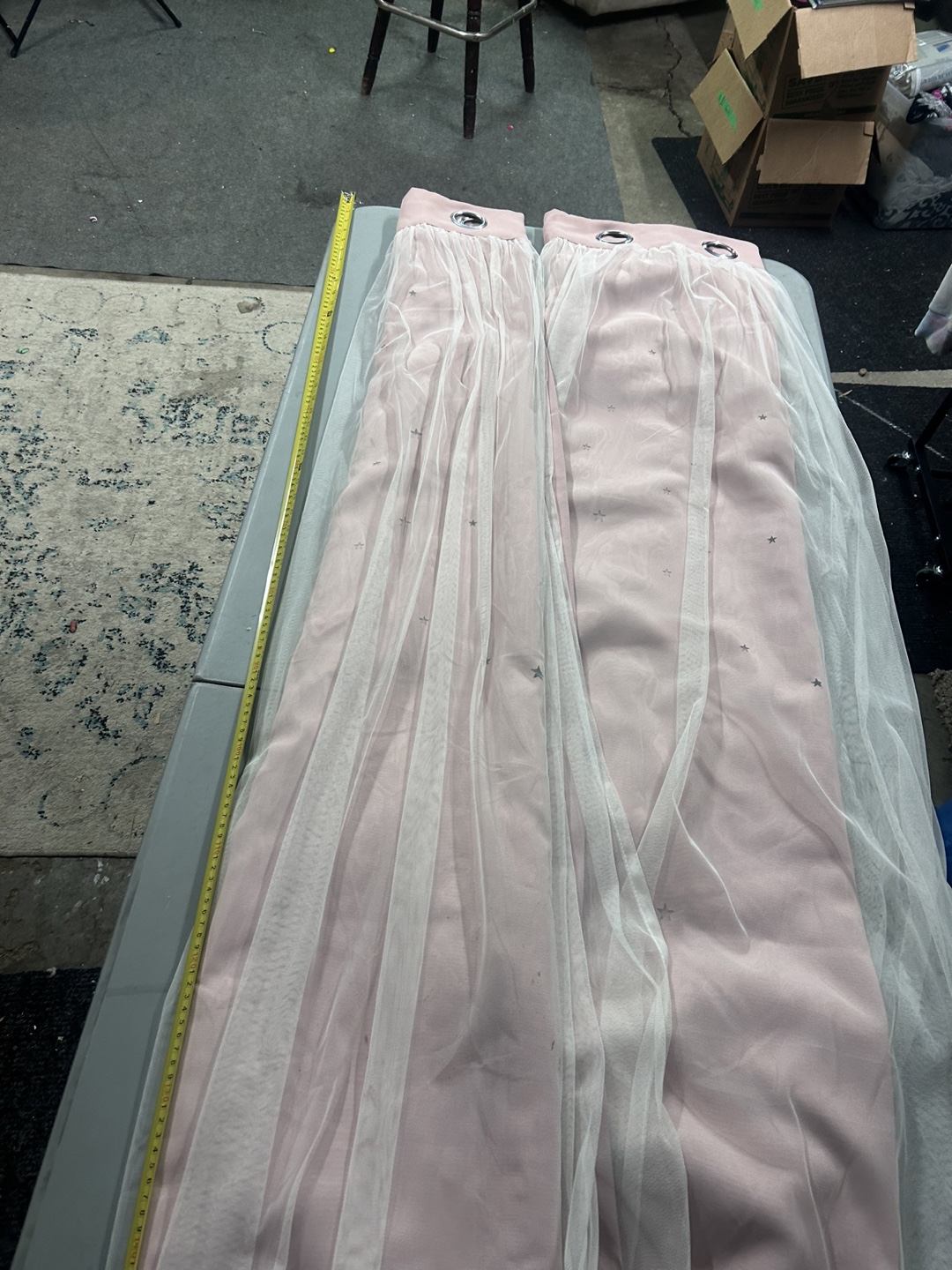 girls pink star curtains