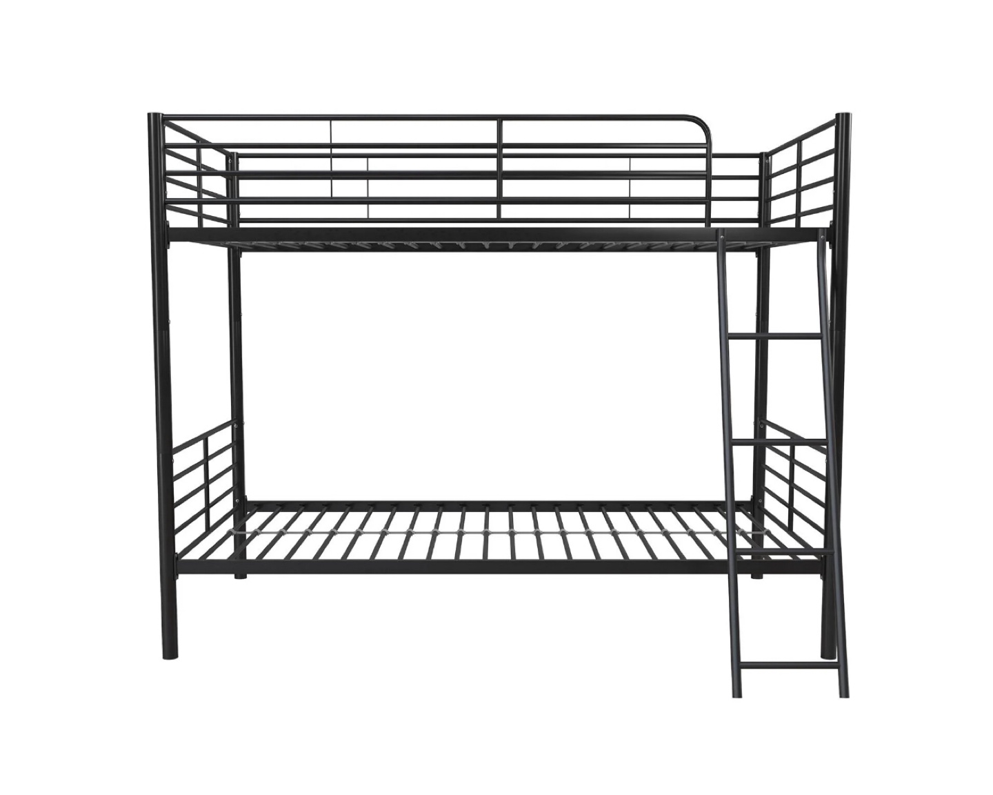 Convertible Twin over Twin Metal Bunk Bed, Black - photo 3