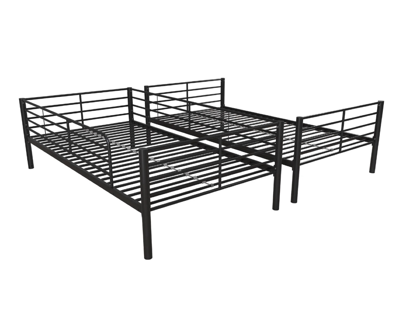Convertible Twin over Twin Metal Bunk Bed, Black - photo 2