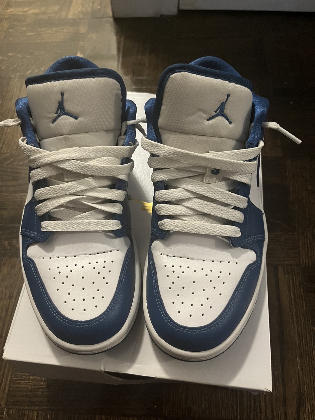 Air Jordan 1 Low White/Marina Blue, Size 7.5 - photo 2