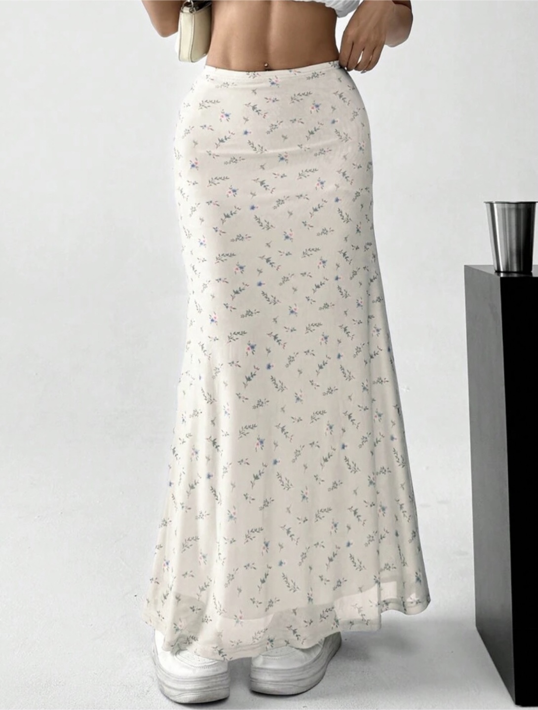 shein floral skirt
