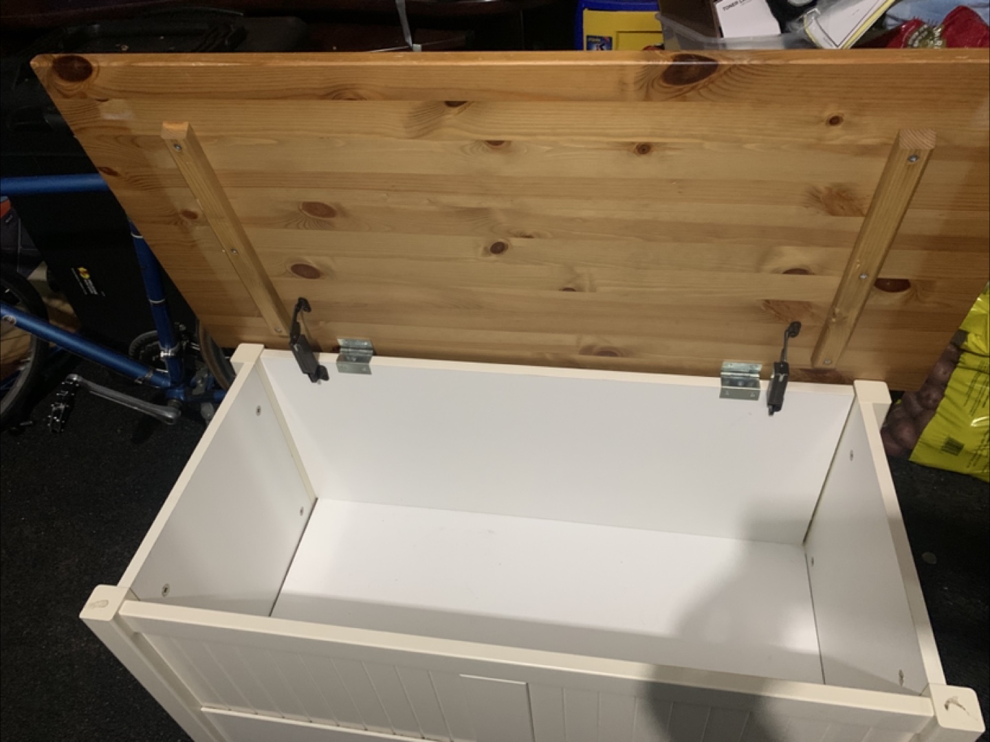 Storage Bench - Wood Top, White Base - photo 2