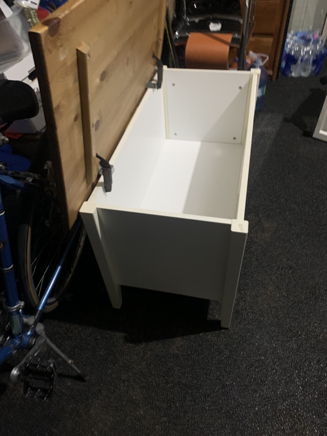 Storage Bench - Wood Top, White Base - photo 3