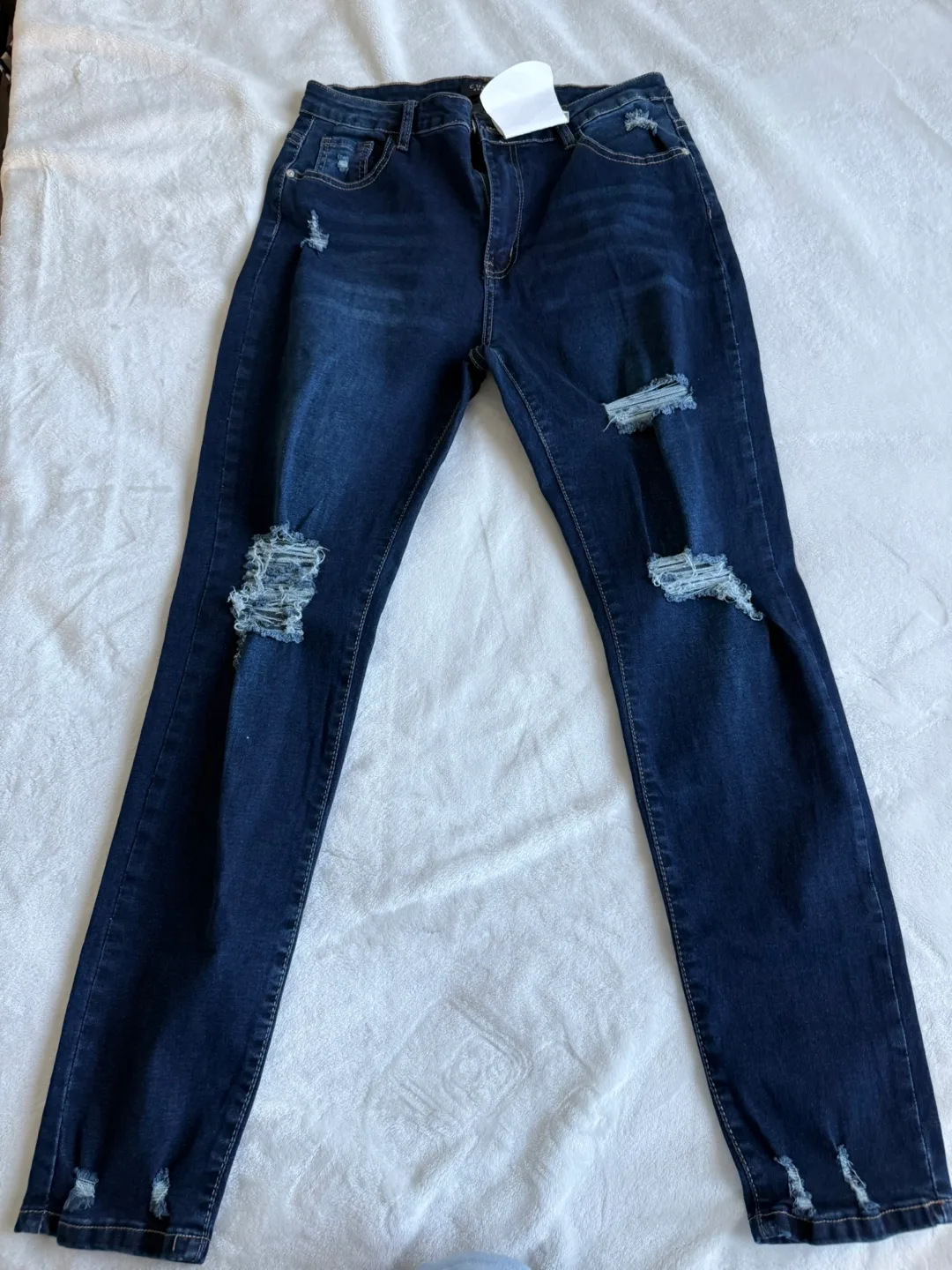 Curve Appeal Dark Wash Distressed Jeans thumbnail