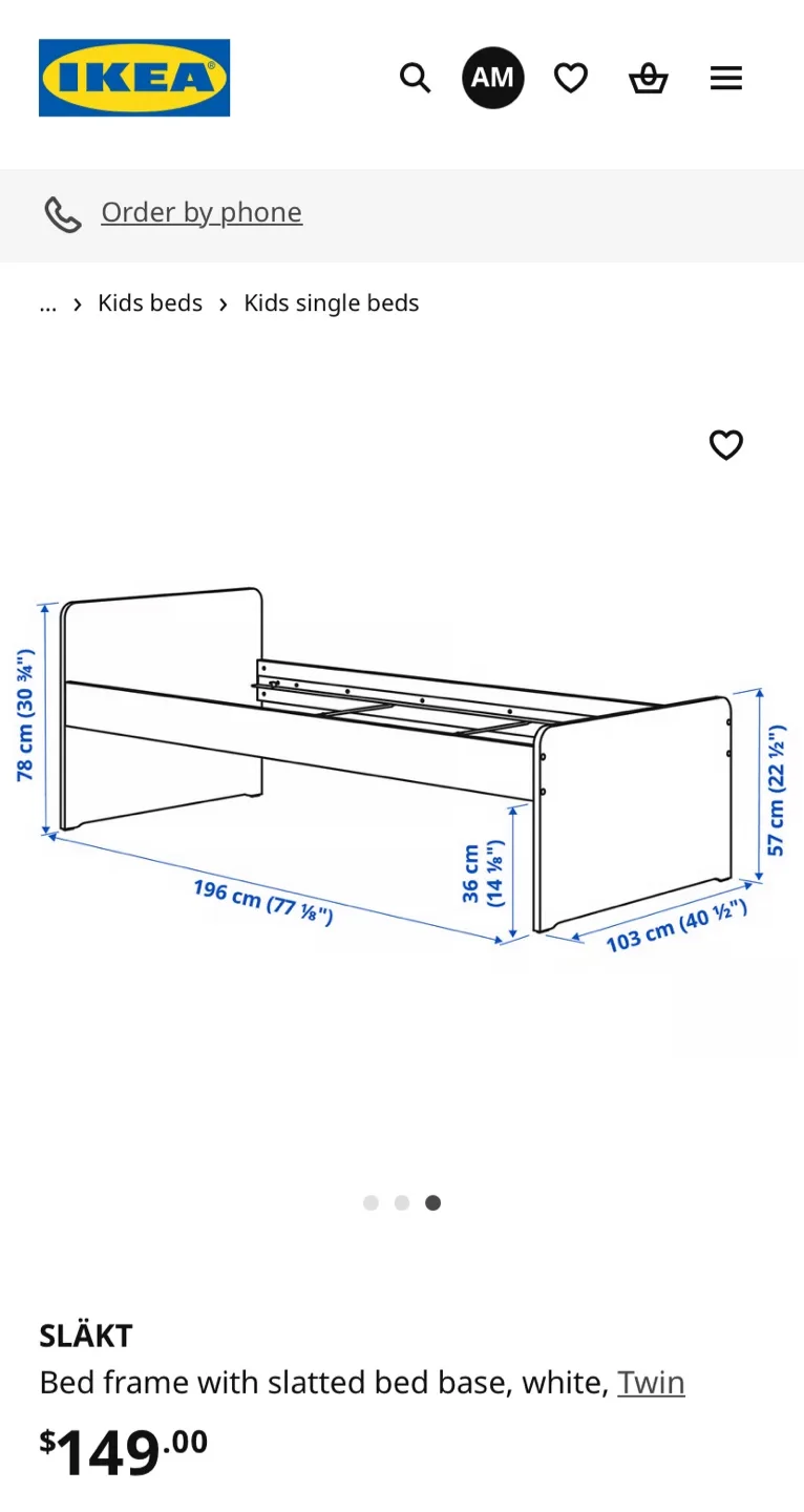 IKEA SLÄKT White Twin Bed Frame image indicator(5)