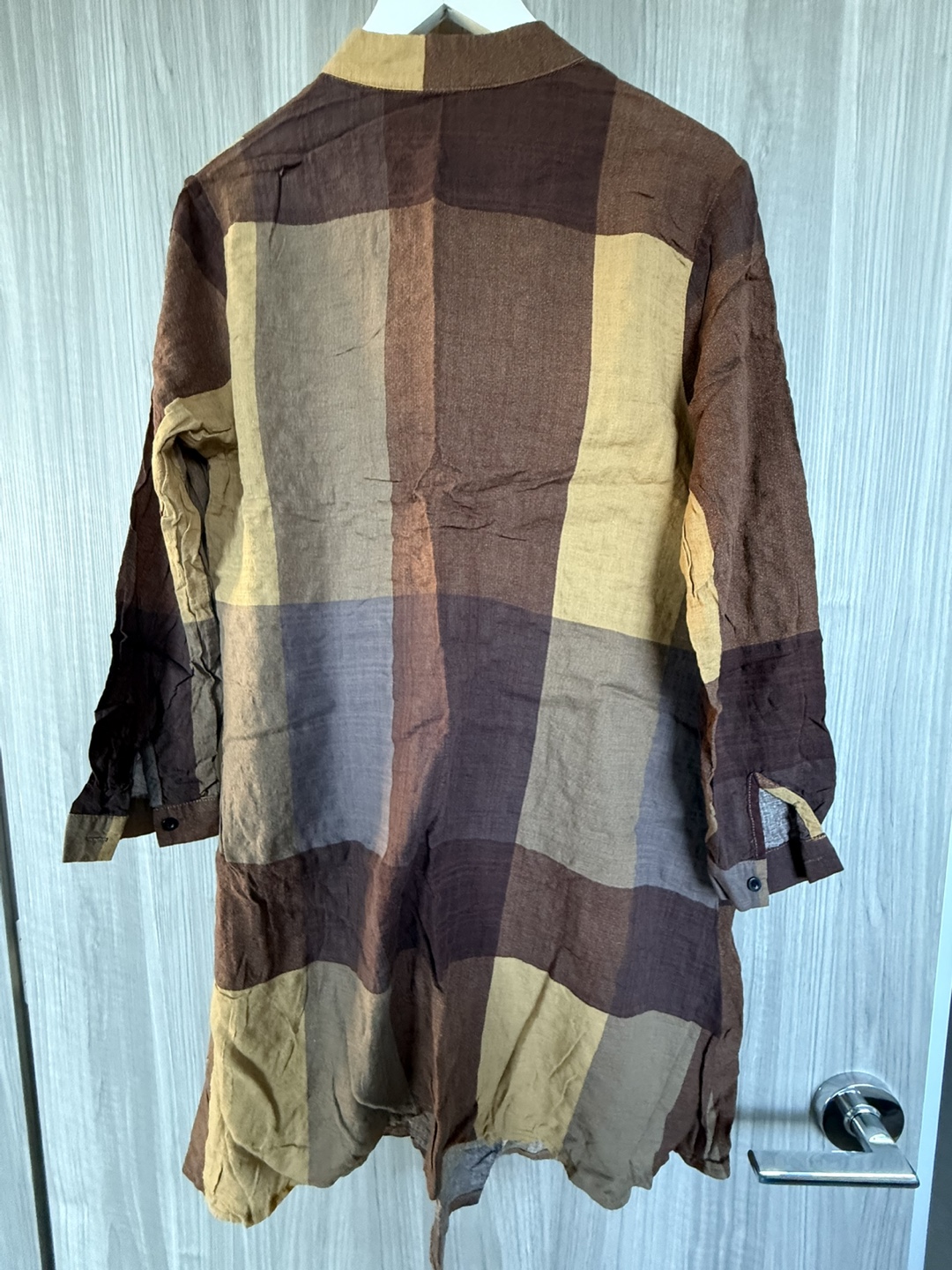 Brown Plaid Long Sleeve Tunic - photo 2