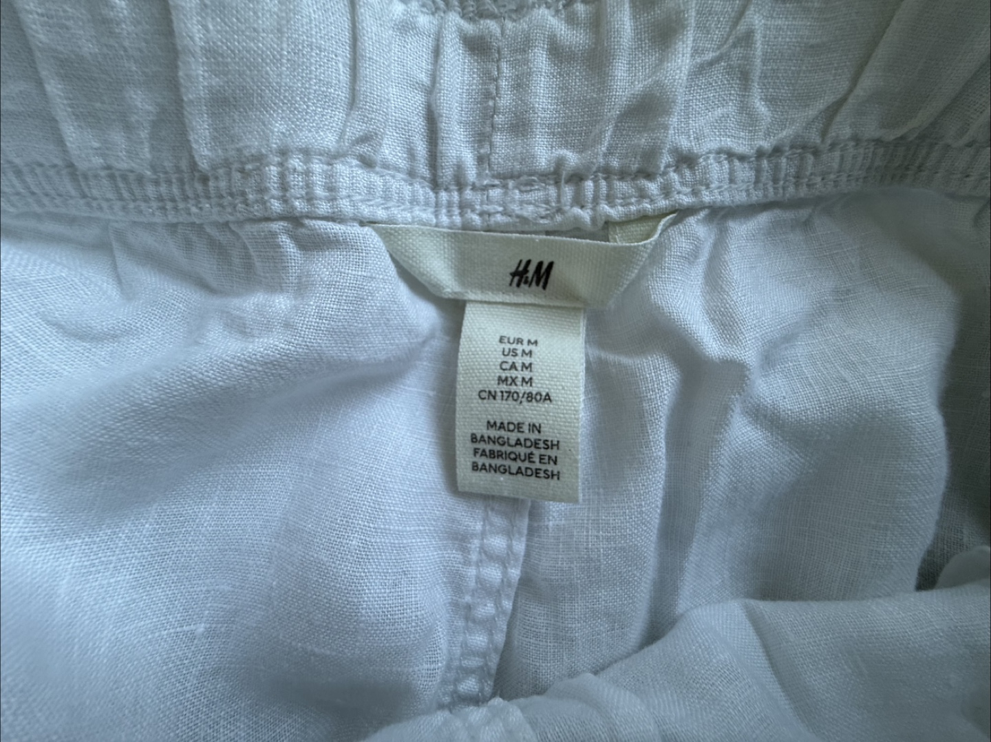 H&M White Linen Shorts - Size M - photo 3