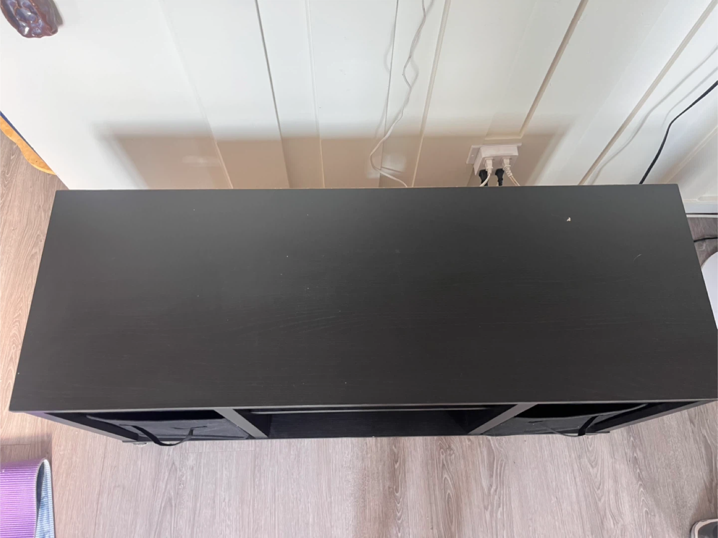 IKEA Black TV Stand with Storage - photo 2