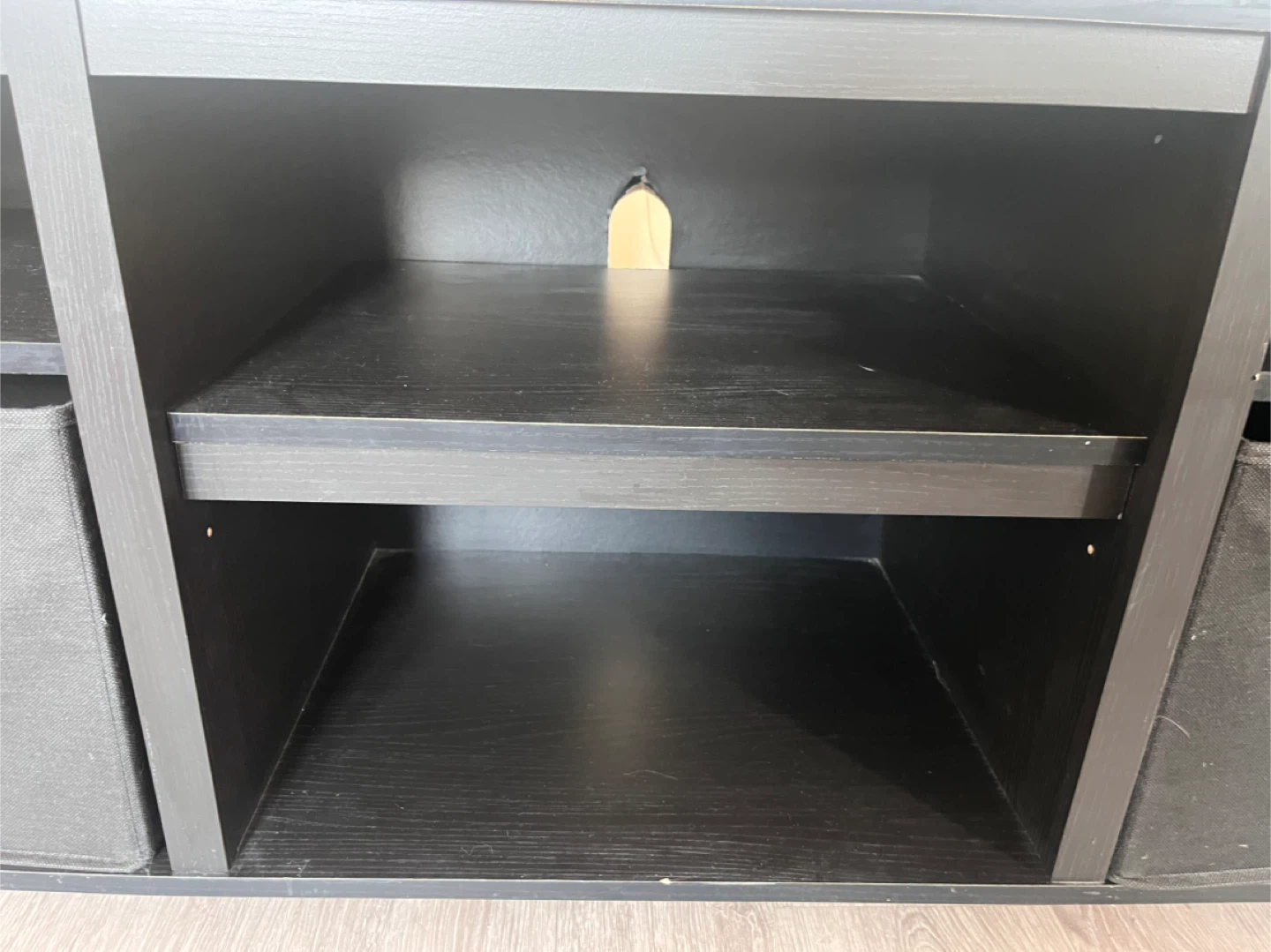 IKEA Black TV Stand with Storage - photo 5