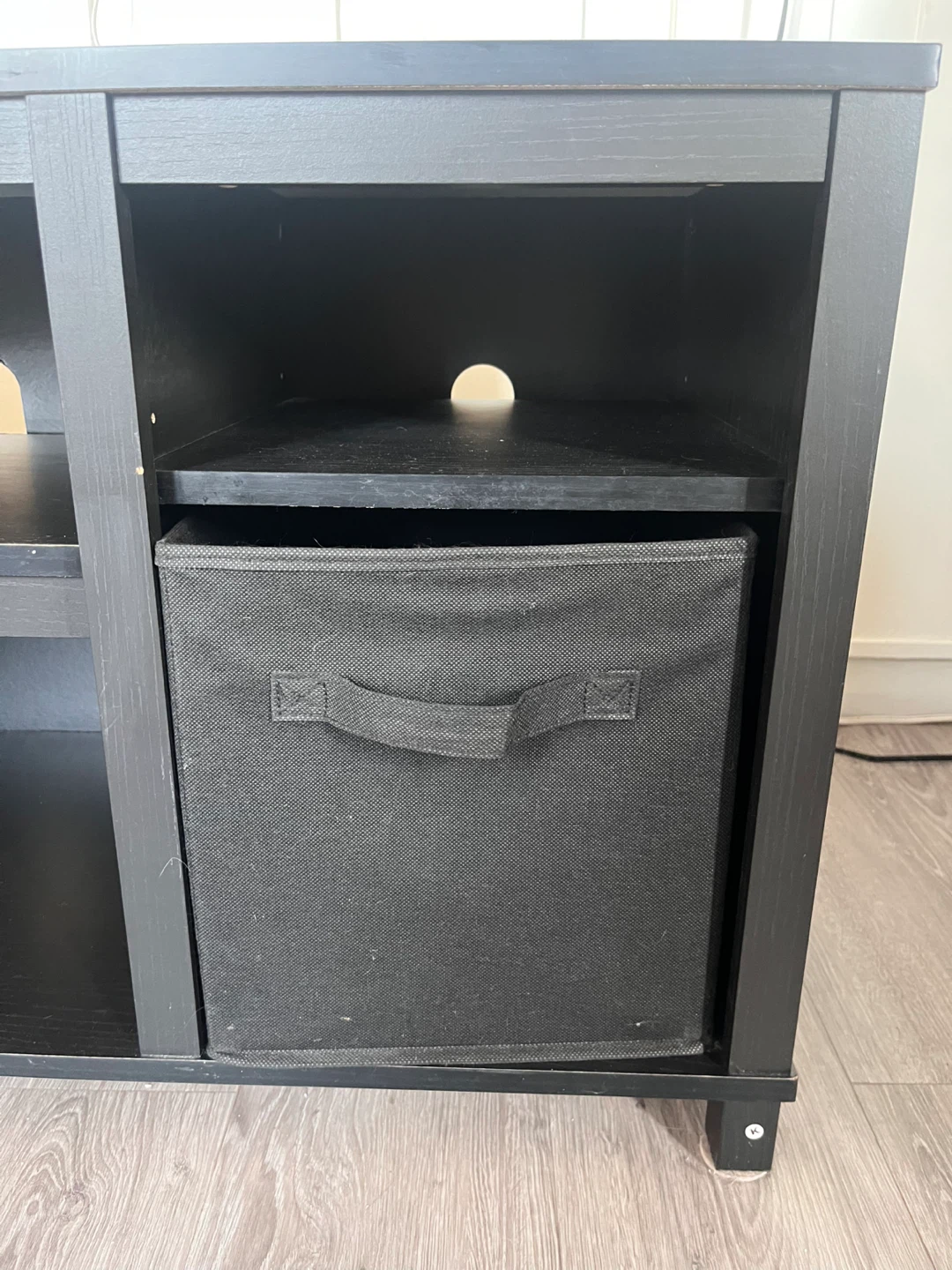 IKEA Black TV Stand with Storage - photo 4