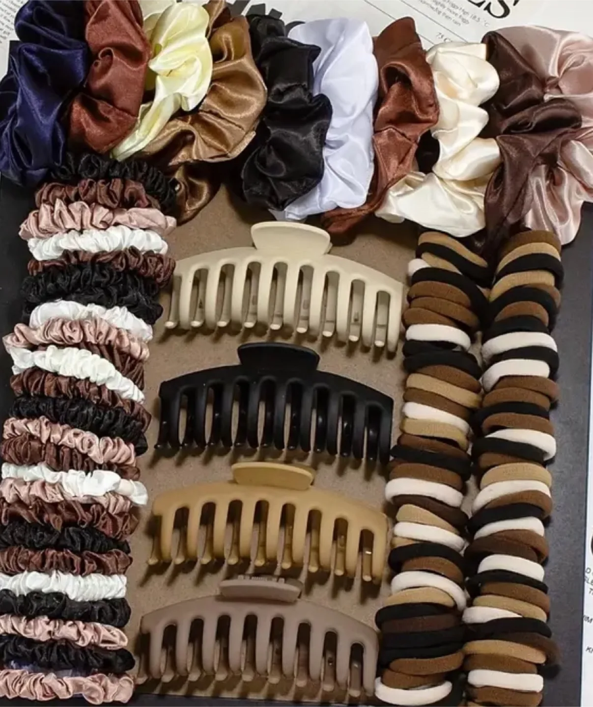 Hair Accessories Bundle: Scrunchies & Claw Clips thumbnail