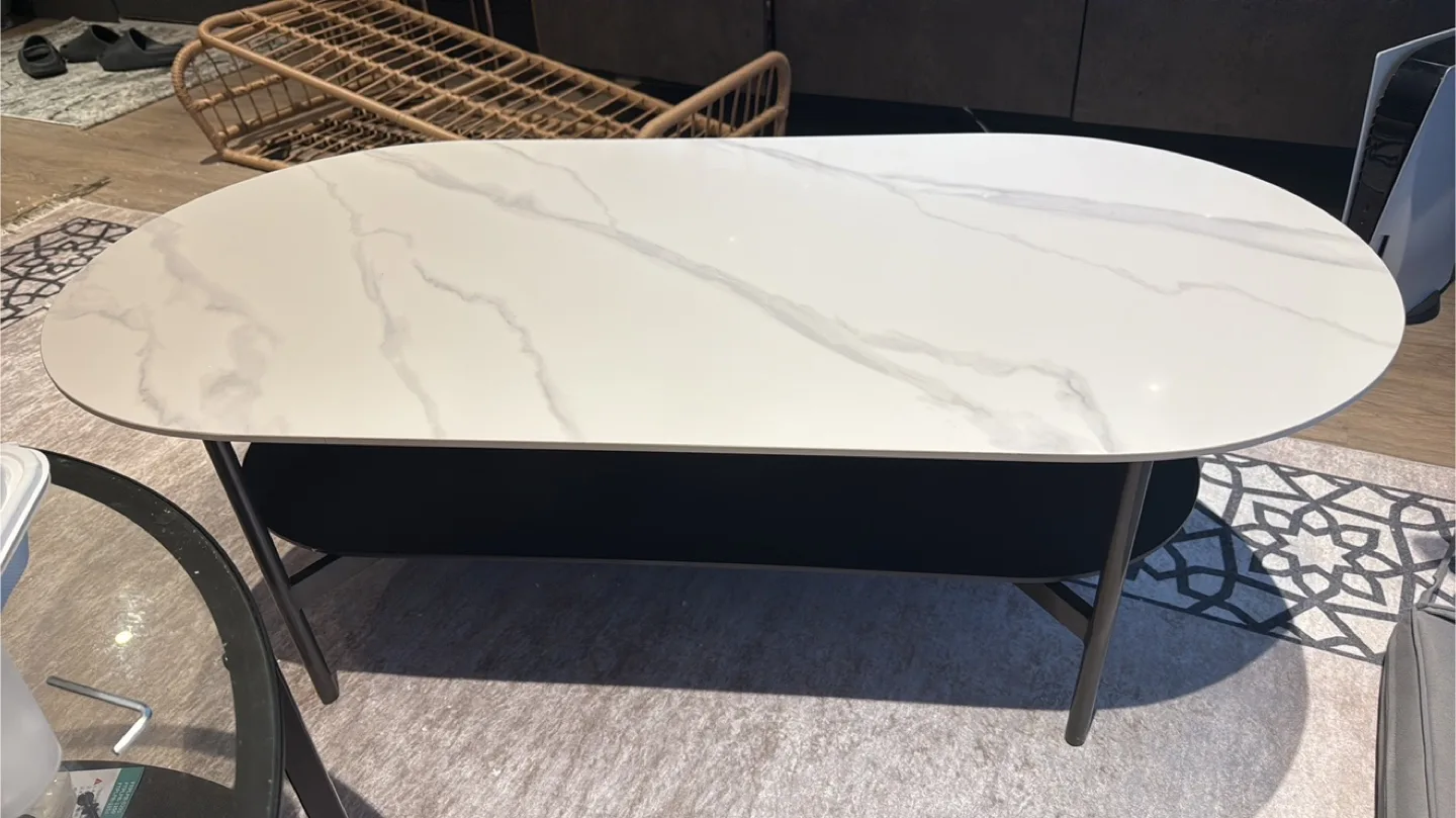 Selling Beautiful oval Marble Sintered Stone coffee table thumbnail