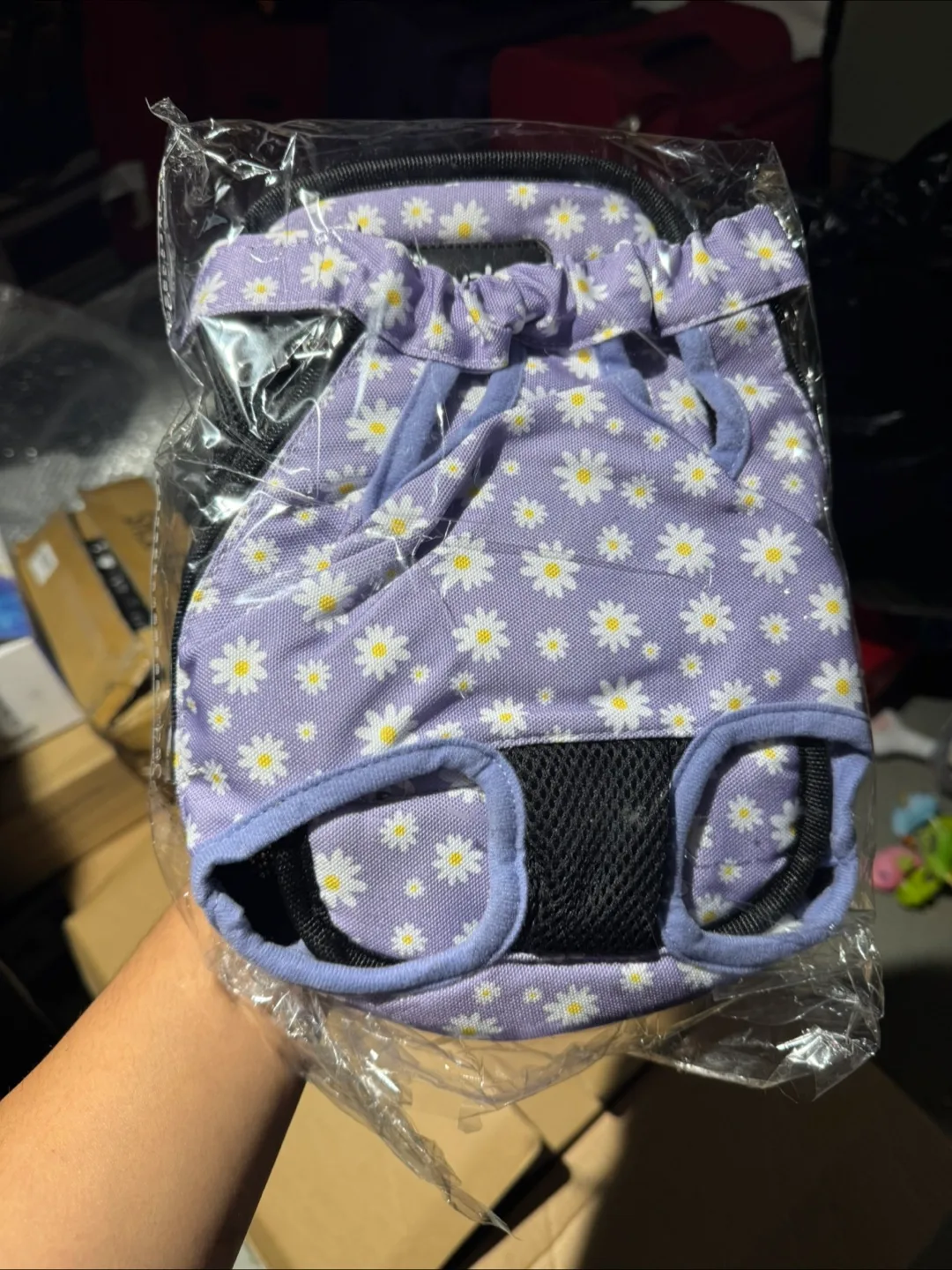 Tellaween Pet Carrier Backpack, Purple Daisy thumbnail