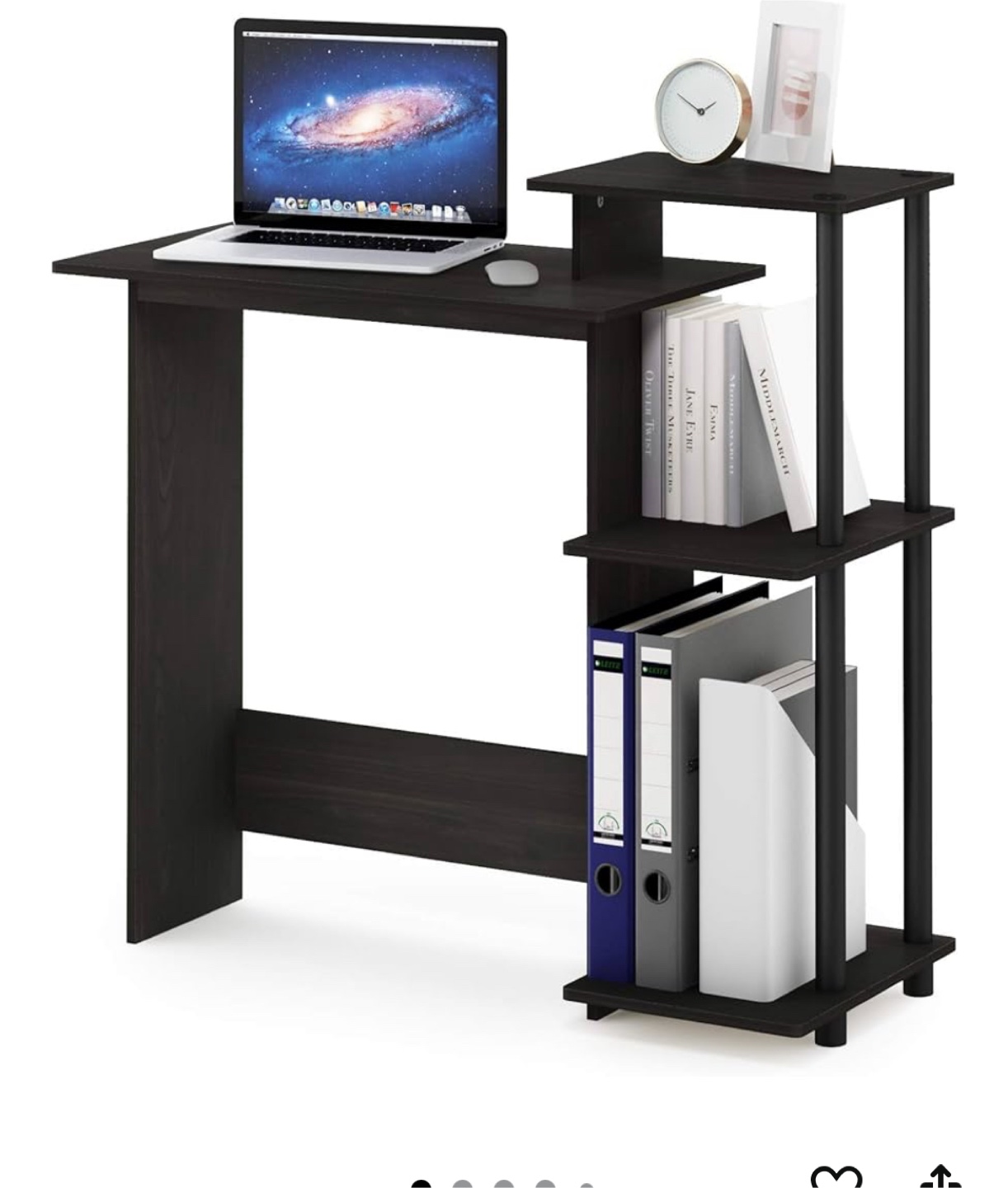 Black Computer Desk with Shelves - photo 4