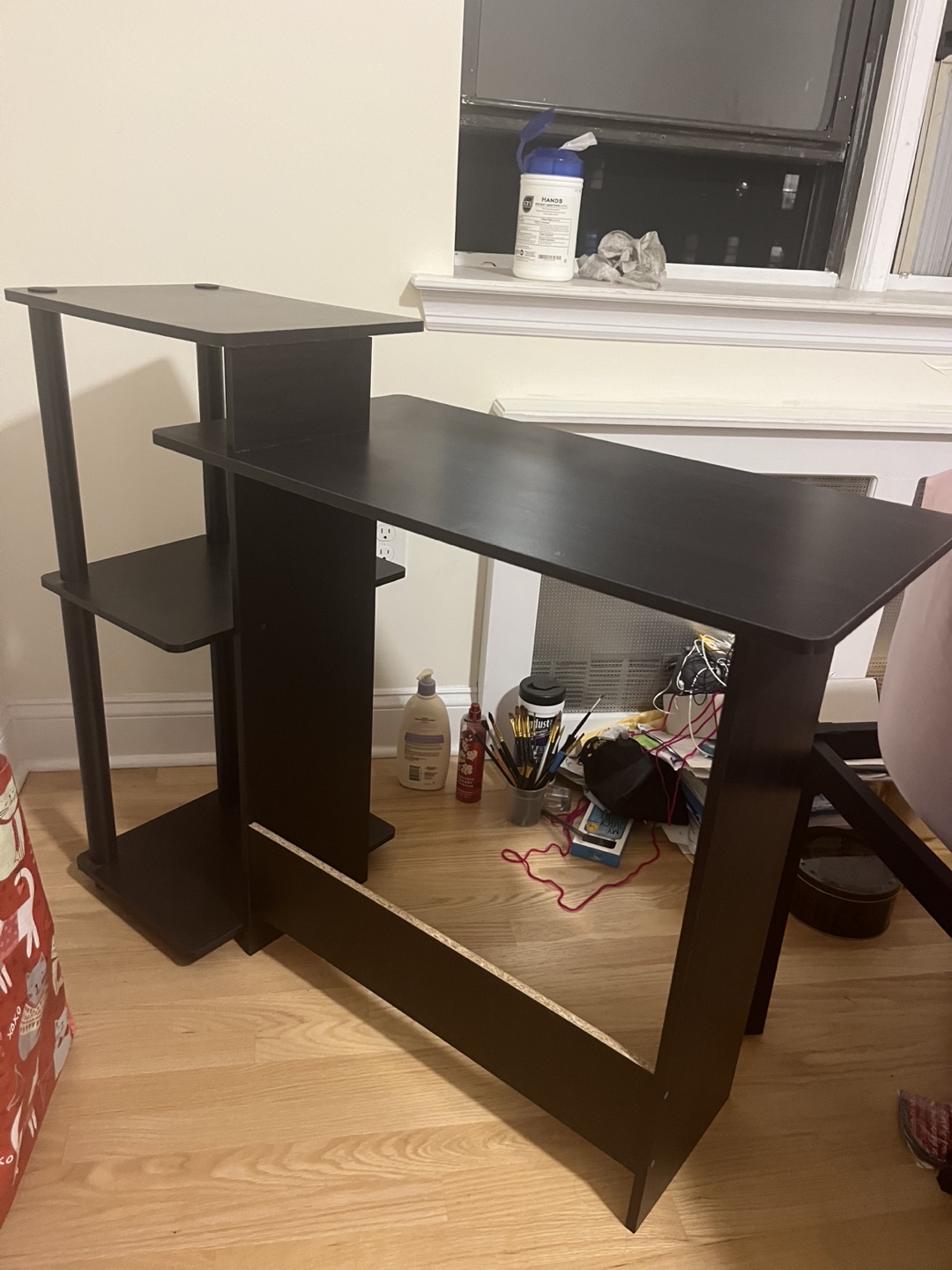 Black Computer Desk with Shelves