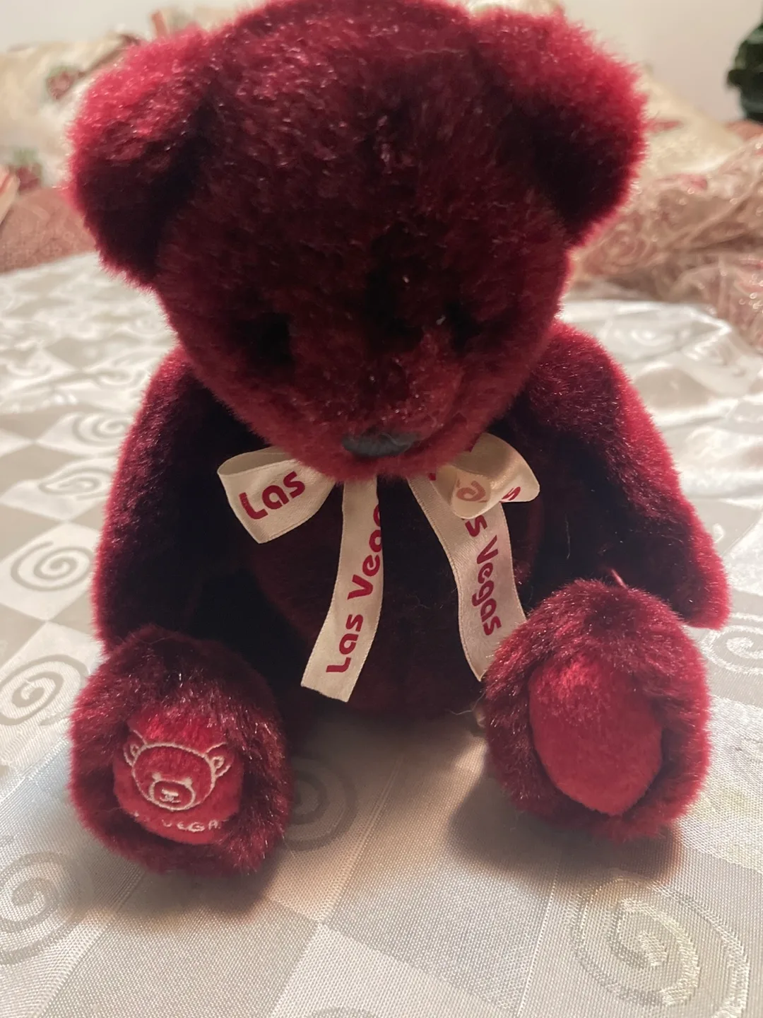Las Vegas Burgundy Teddy Bear thumbnail