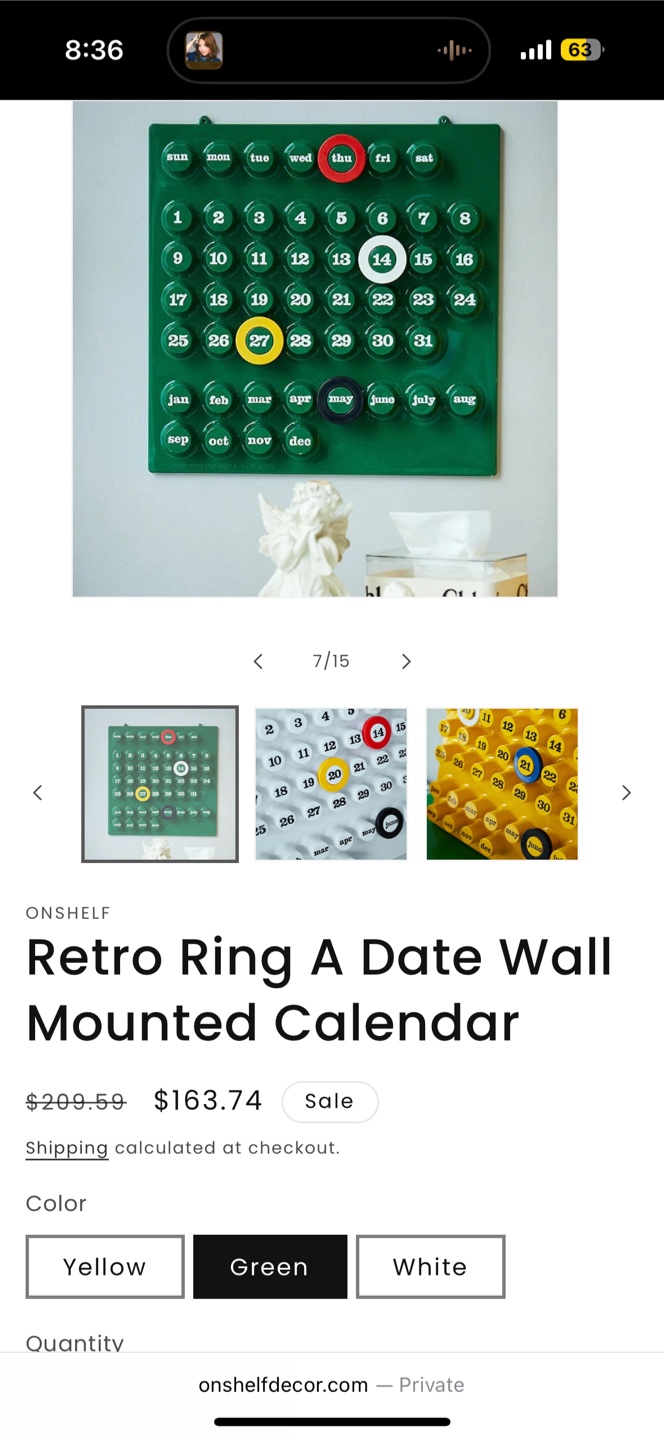 Retro Ring A Date Wall Mounted Calendar - Green - photo 4