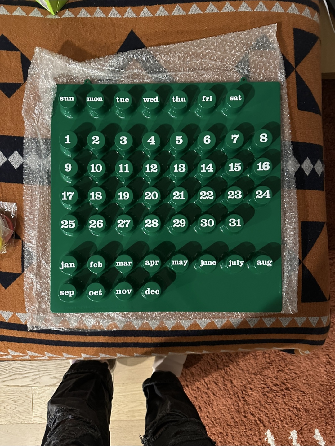 Retro Ring A Date Wall Mounted Calendar - Green
