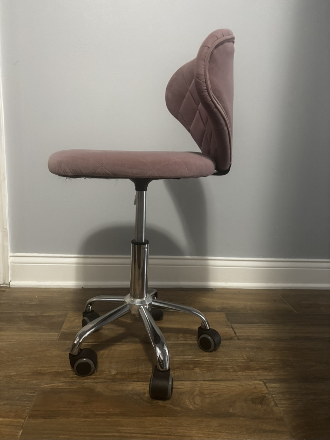 Pink Velvet Vanity Chair & Headboard Set - photo 5