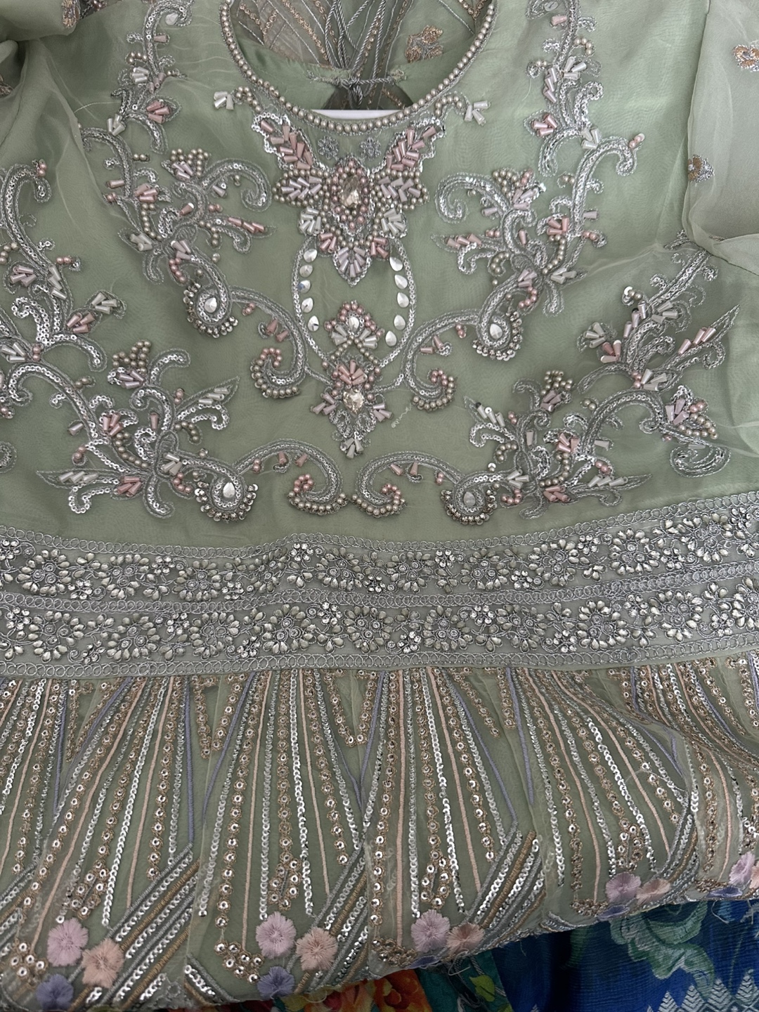 Embroidered Dress - Light Green - photo 5