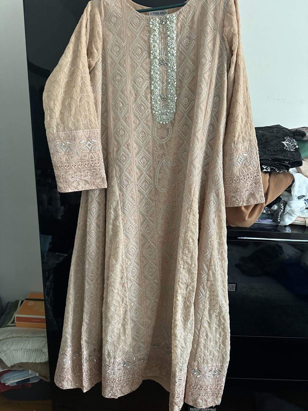 Long dress in peach