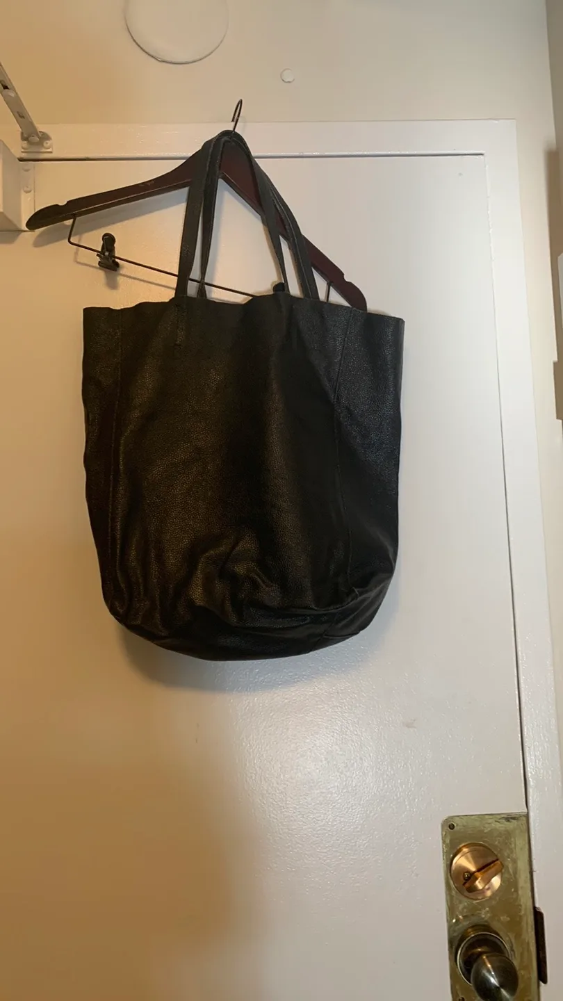 Black Leather Tote Bag thumbnail
