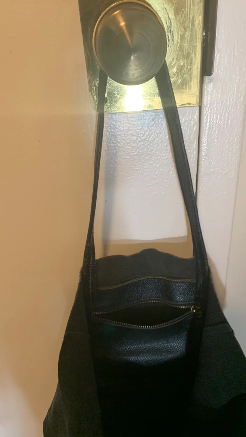 Black Leather Tote Bag image indicator(6)
