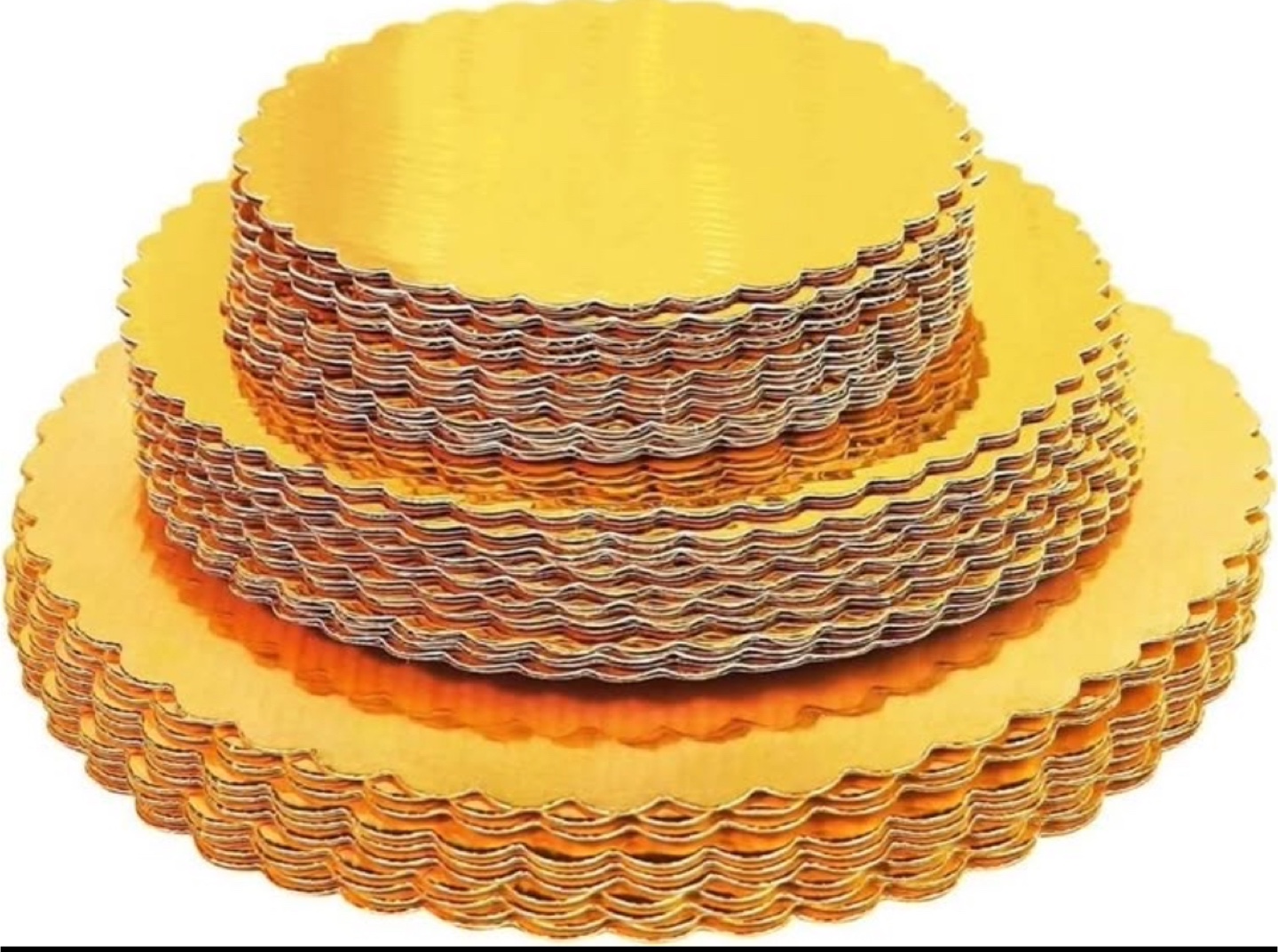 Gold Cake Boards - Scalloped Edge