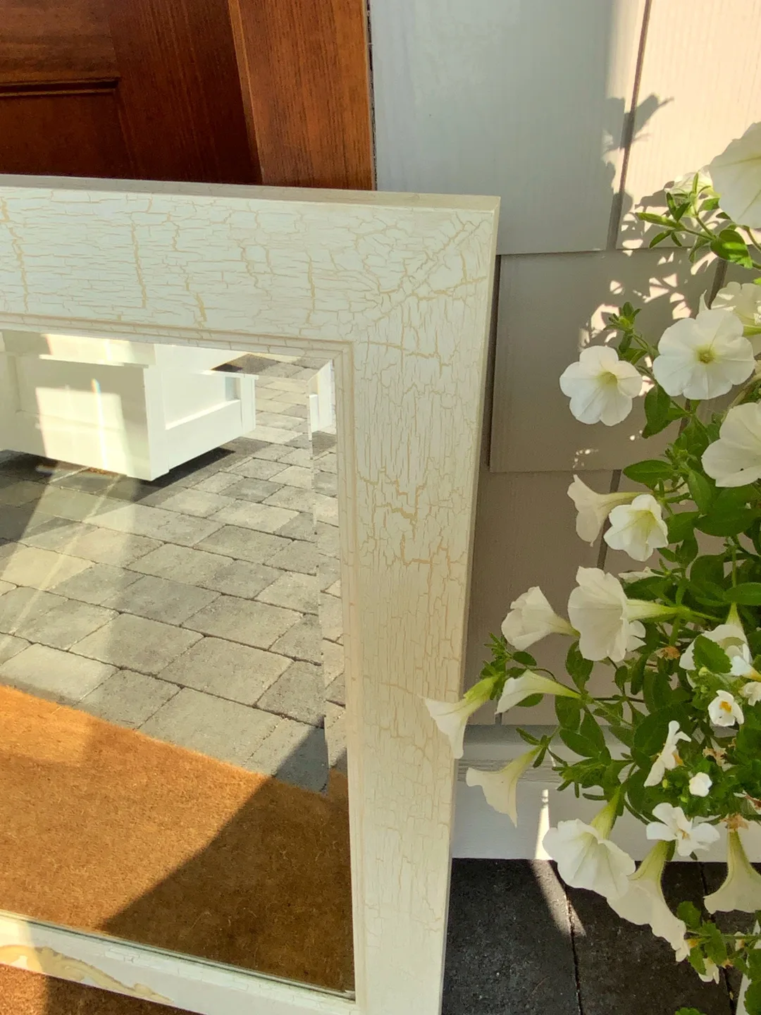 GORGEOUS Very Large beveled mirror designer painted /antiqued image indicator(4)