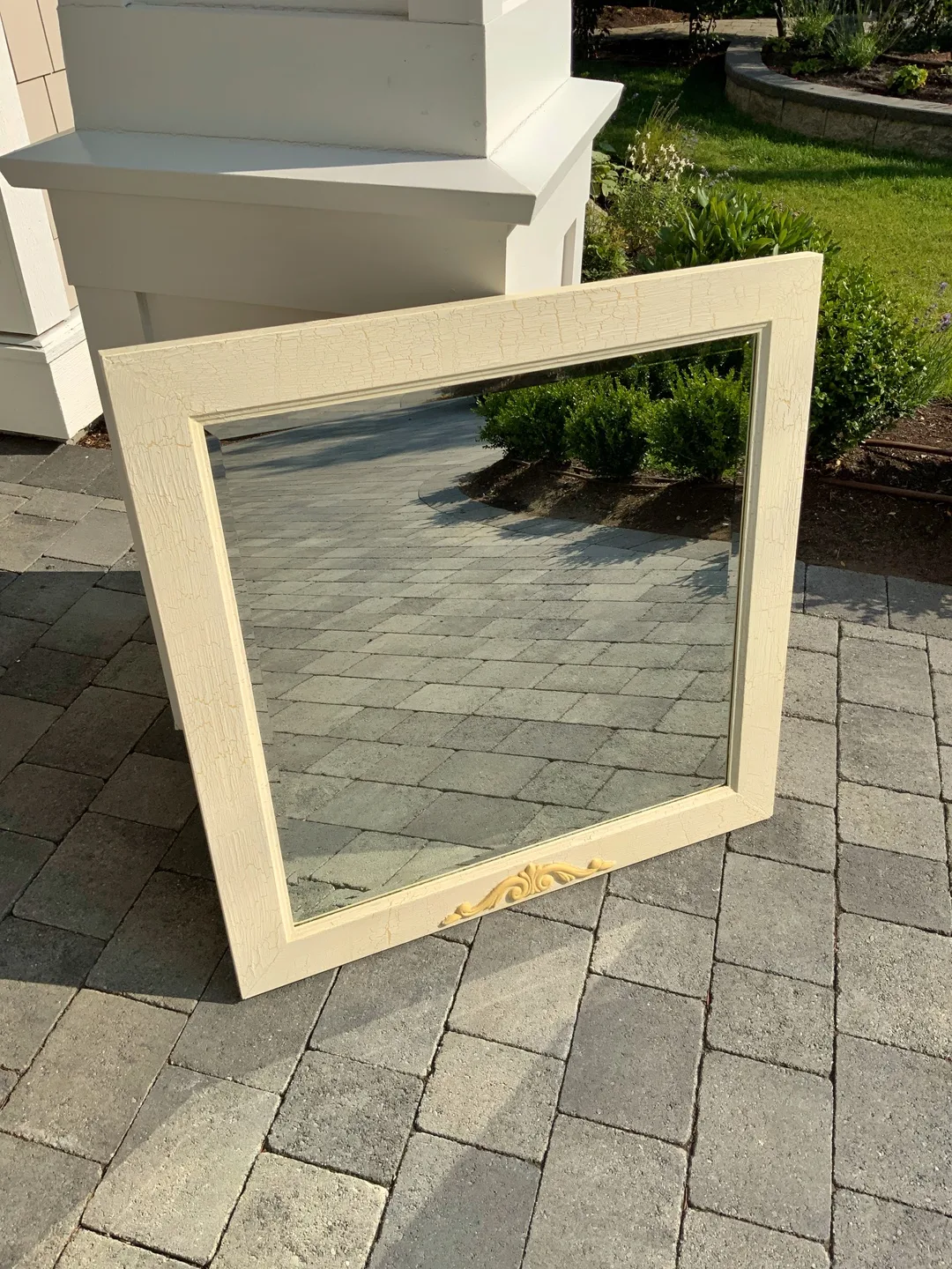 GORGEOUS Very Large beveled mirror designer painted /antiqued image indicator(5)