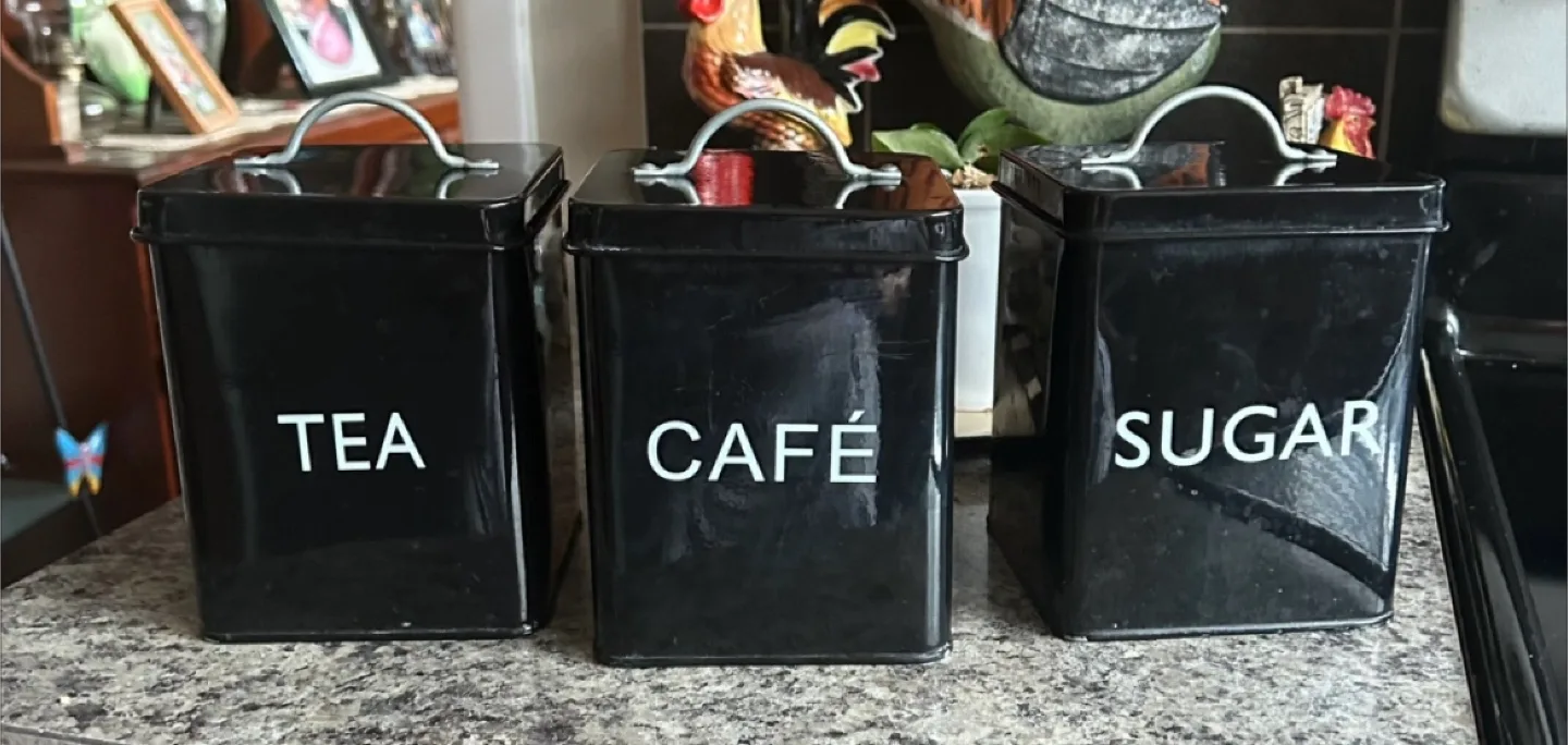 Tea, Cafe, Sugar Canister Set - Black thumbnail