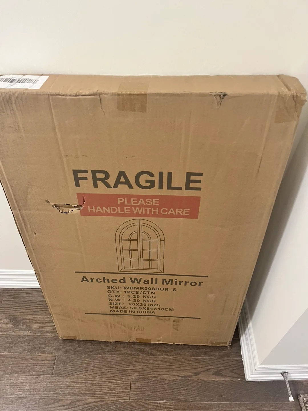 BNIB Window Pane Mirror, 30" x 20" image indicator(6)